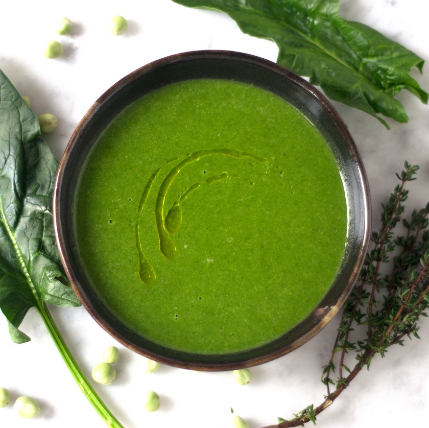 SOPA DE ARVEJAS FRESCAS Y ESPINACAS ( 3 porciones)